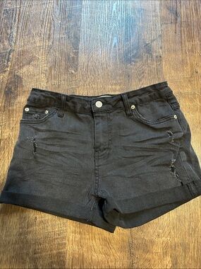 High Waist Stretch Denim Shorts